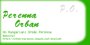 perenna orban business card