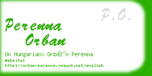 perenna orban business card